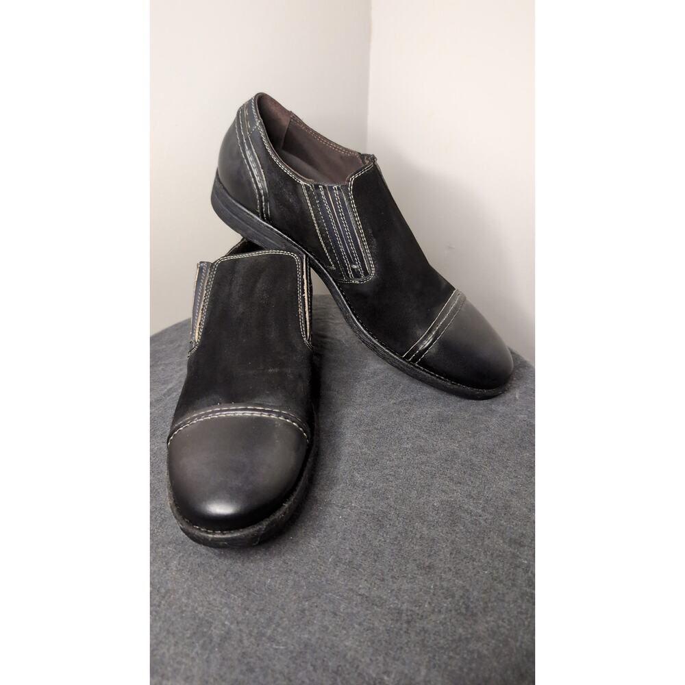 Bacco Bucci Mens Black Leather Comfort Slip On Loafers Size 11.5 Italy